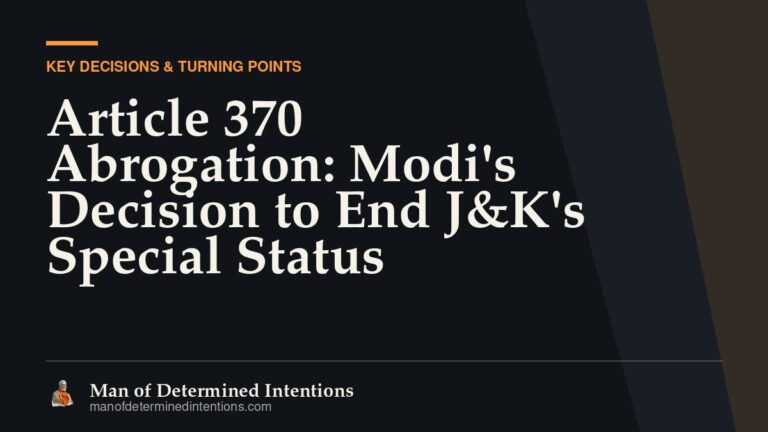 Article 370 Abrogation: Modi’s Decision to End J&K’s Special Status