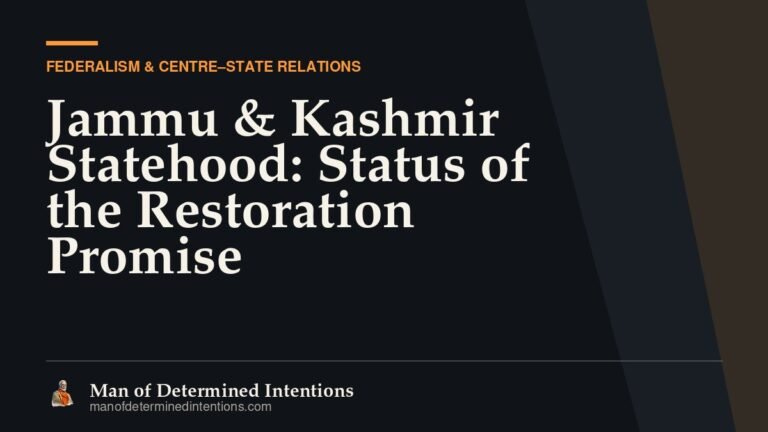 Jammu & Kashmir Statehood: Status of the Restoration Promise
