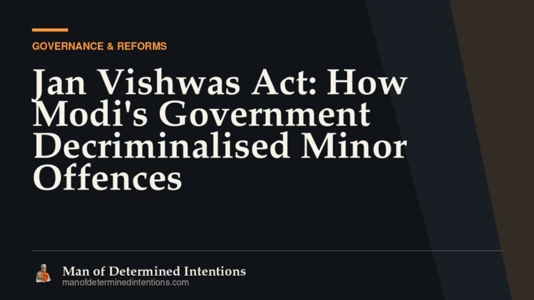 Jan Vishwas Act: How Modi’s Government Decriminalised Minor Offences