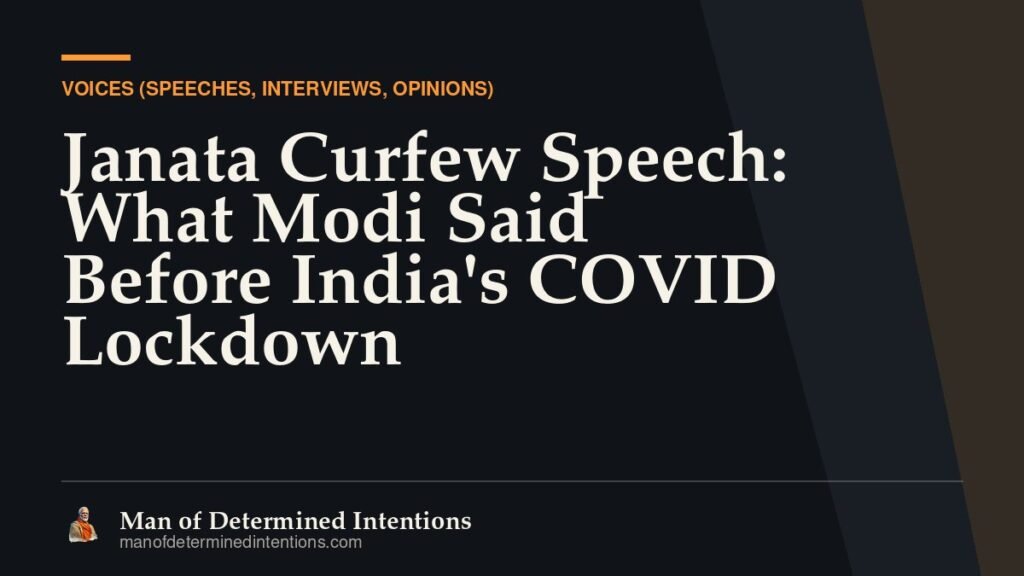 Janata Curfew Speech: What Modi Said Before India’s COVID Lockdown
