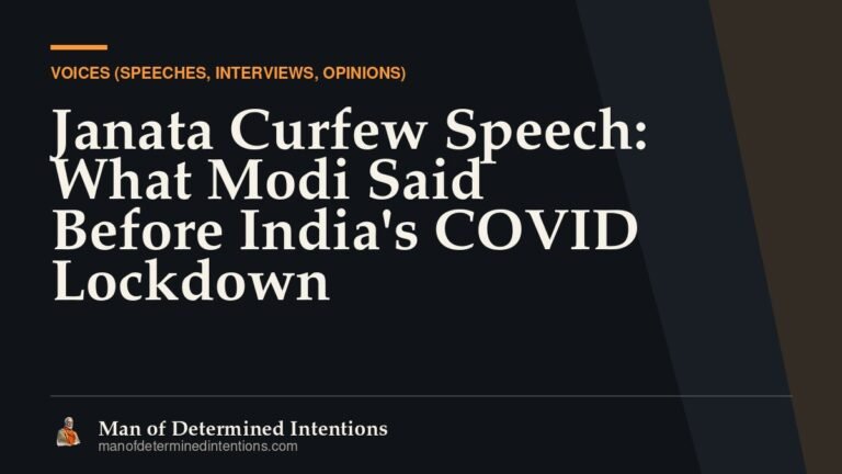 Janata Curfew Speech: What Modi Said Before India’s COVID Lockdown