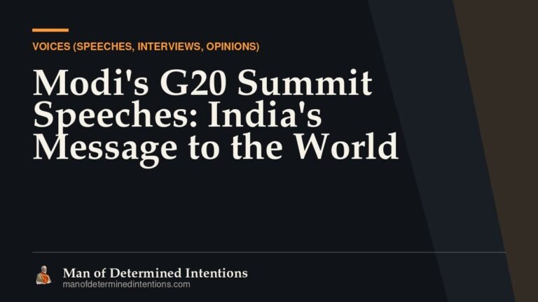 Modi’s G20 Summit Speeches: India’s Message to the World