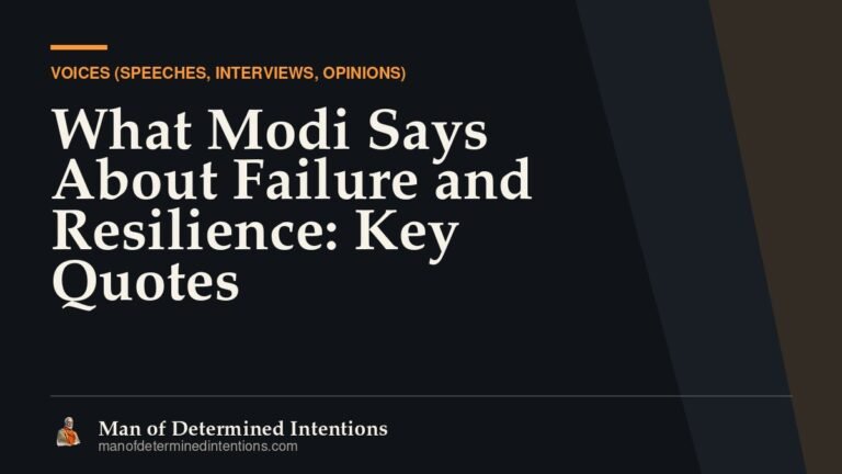 What Modi Says About Failure and Resilience: Key Quotes