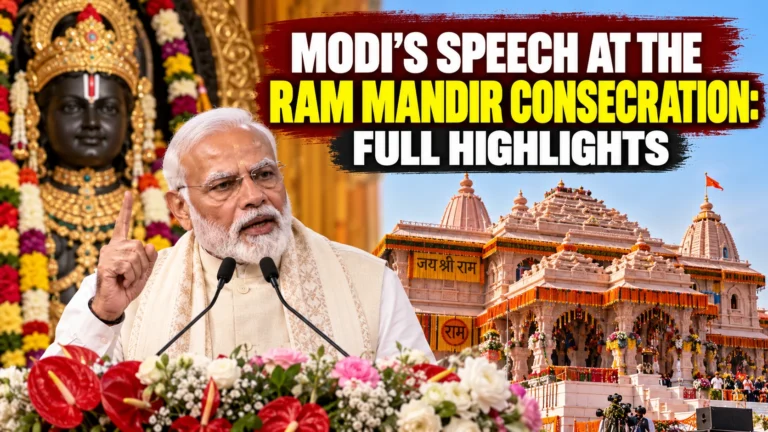 Modi’s Speech at the Ram Mandir Consecration: Full Highlights