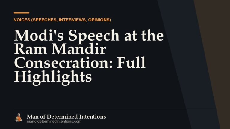 Modi’s Speech at the Ram Mandir Consecration: Full Highlights