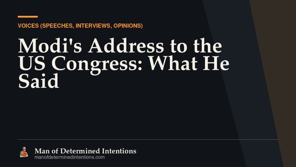 Modi’s Address to the US Congress: What He Said