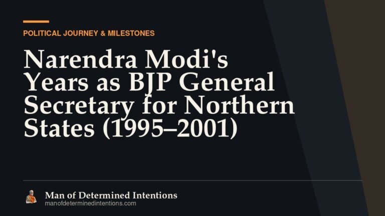 Narendra Modi’s Years as BJP General Secretary for Northern States (1995–2001)