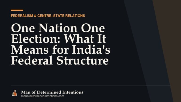 One Nation One Election: What It Means for India’s Federal Structure