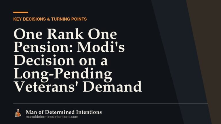 One Rank One Pension: Modi’s Decision on a Long-Pending Veterans’ Demand